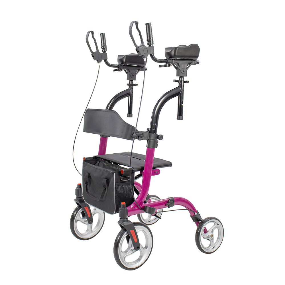 COSYWILL Upright Rollator Walkers for Seniors Stand up Aluminium Tall Walker Light Weight