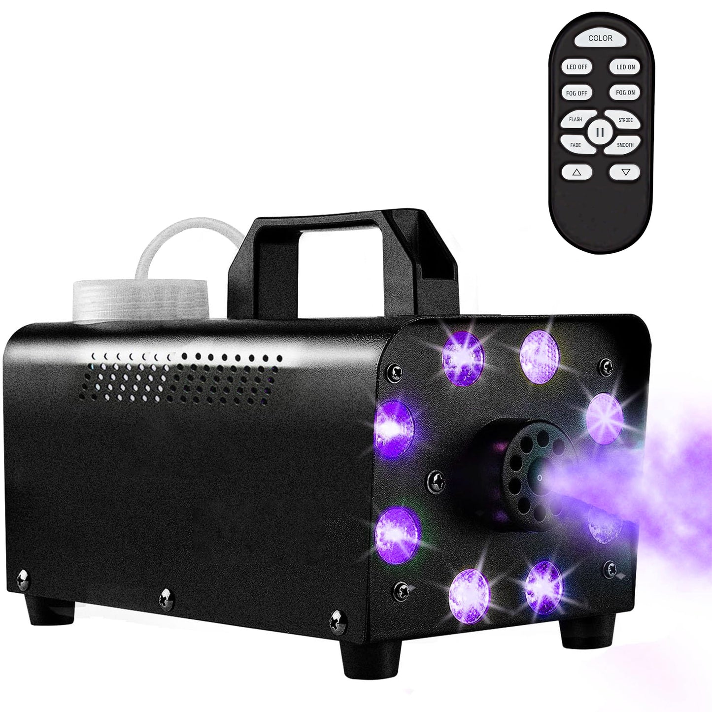 IZNEN Smoke Machine, 500W 2000CFM Fog with 13 Colorful LED Lights, Wireless Remote Controls, Ideal for Weddings, Halloween, Parties, and Stage Effects