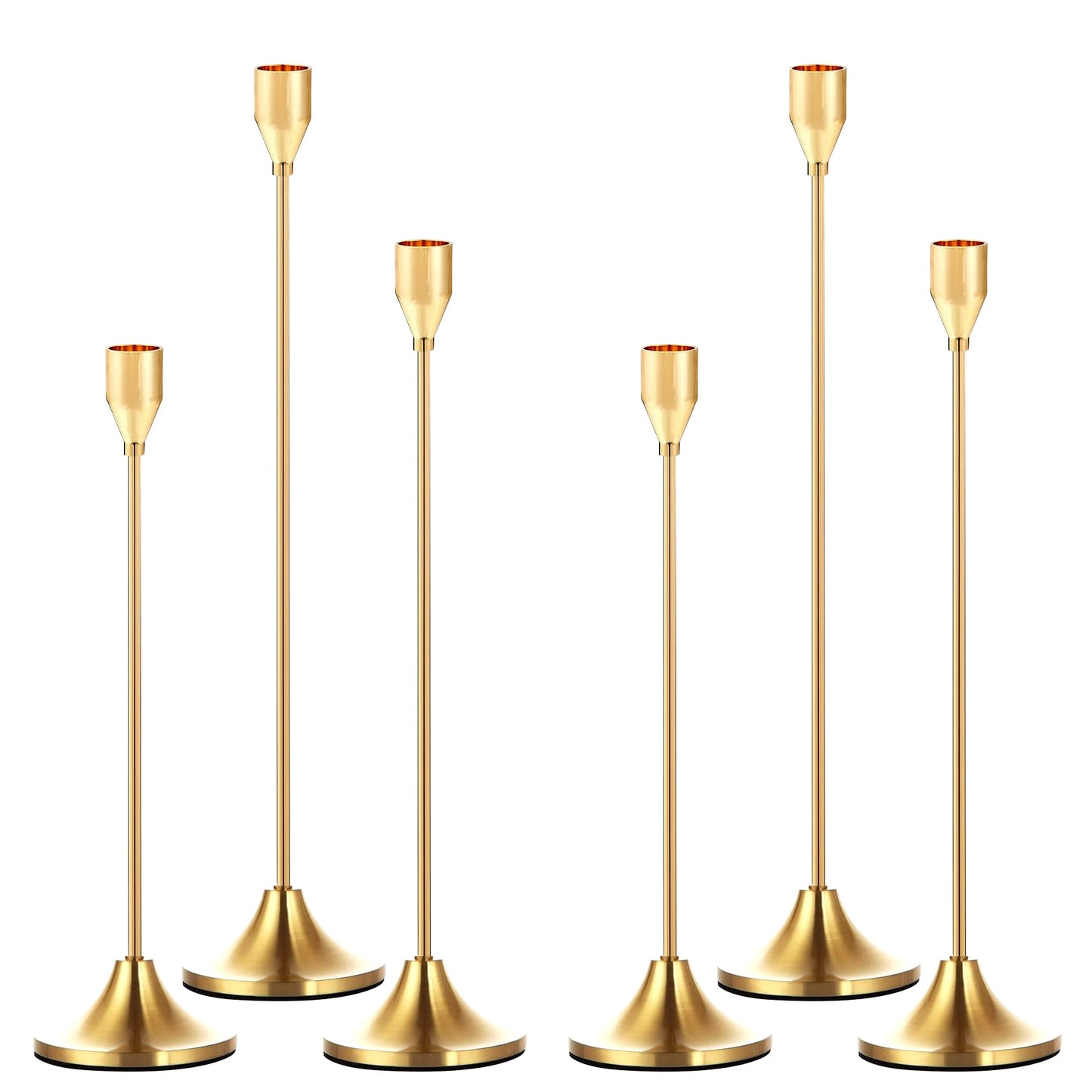 IZNEN Metal Gold Taper Candle Holder Candlestick Holders for Wedding, Dinning, Party, Decorative Candelabra Fits 3/4 inch Thick Candle & Led Candles