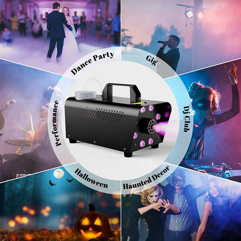 IZNEN Smoke Machine, 500W 2000CFM Fog with 13 Colorful LED Lights, Wireless Remote Controls, Ideal for Weddings, Halloween, Parties, and Stage Effects