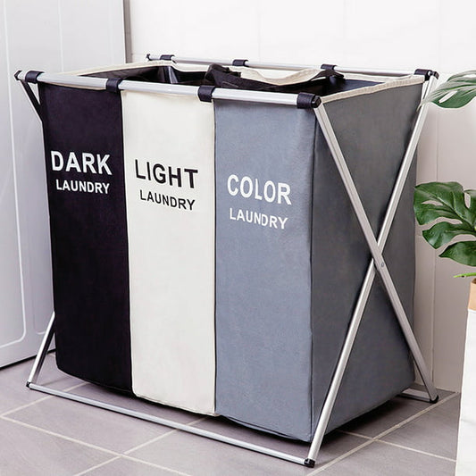 YOUPINS 3 Section Laundry Hamper,Clothes Laundry Basket, Large